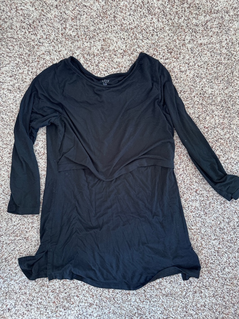 GAP Black Long-Sleeve Layered Nursing Top